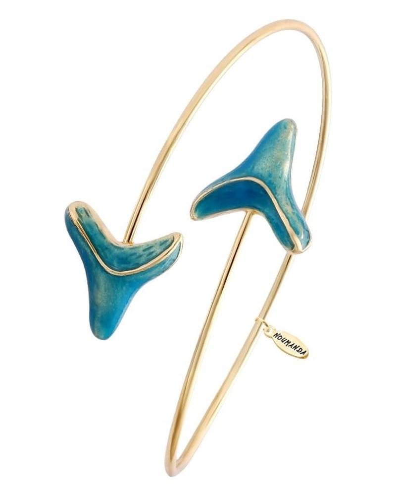 Double Shark Tooth Wrap Bracelet Arrow Bangle Bracelet Glowing in the Dark gold $12.01 Bracelets