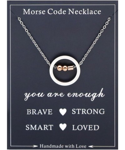 Initial Necklaces in Morse Code for Women Girls Teen Morse Code Alphabet Letters Name Necklace Gift for Her U $10.07 Necklaces