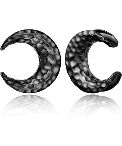 2 PCS Cool Meteorite Ear Saddle Plugs Tunnels Gauges for Women & Mens - Stainless Steel 316L Ear Piercing Expander Body Earri...