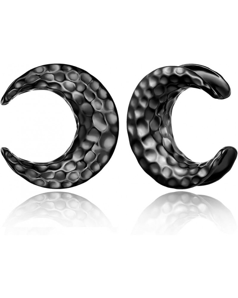 2 PCS Cool Meteorite Ear Saddle Plugs Tunnels Gauges for Women & Mens - Stainless Steel 316L Ear Piercing Expander Body Earri...