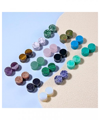 6 Pairs/16 Pairs Natural Stone Ear Plugs Saddle Plugs Ear Gauges Expander Piercing Gauge 8G to 13/16 inch 32pcs, 9/16"(14mm) ...