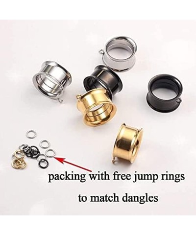 DIY Ear Tunnels Hanger Pendant Stainless Steel Plugs Gauges Stretcher 2g 0g Body Piercing Jewelry 14mm(9/16") A-Double Flare ...