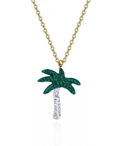 Cute Beach Necklace for Women Silver Gold Plated Starfish Dolphin Palm Tree Pineapple Pendant Necklace for Women Teen Girls S...