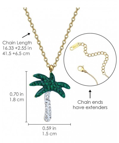 Cute Beach Necklace for Women Silver Gold Plated Starfish Dolphin Palm Tree Pineapple Pendant Necklace for Women Teen Girls S...