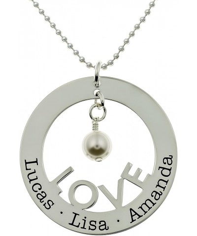 Personalized LOVE Washer Shiny Sterling Silver Necklace. Customize a Shiny Washer Charm. Choice of Sterling Silver Chain. 18"...