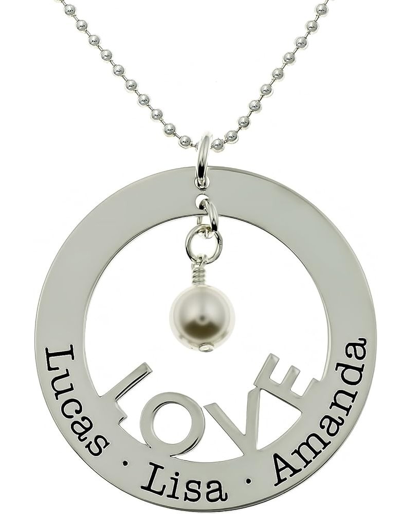 Personalized LOVE Washer Shiny Sterling Silver Necklace. Customize a Shiny Washer Charm. Choice of Sterling Silver Chain. 18"...