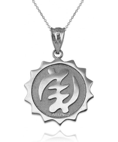 Sterling Silver African Adinkra Gye Nyame Medallion Pendant Necklace 22" Necklace $25.07 Necklaces