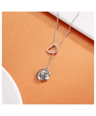 925 Sterling Silver Volleyball Softball Baseball Necklace Pendant Heart Jewelry Gifts for Teen Girls Women Player Lover Volle...