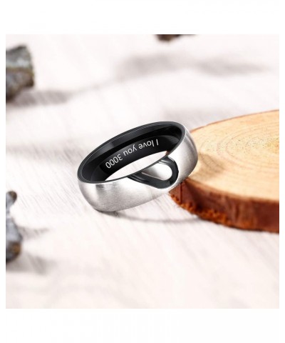 Personalized Couples Rings Set for Him and Her Promise Rings for Couples Free Engraving Stainless Steel Engagement Rings for ...