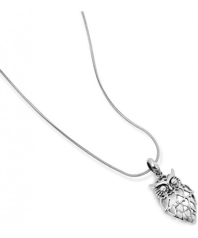 Open Lovely Heart Owl Wisdom Bird Pendant Necklace for Women, Chain Silver Plated $7.50 Necklaces