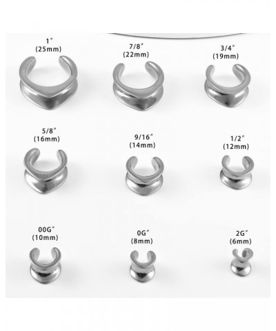 2PCS Saddle Plugs Hypoallergenic Open Ear Gauges Tunnels 316 Stainless Steel Earrings Expander Piercing Stretchers Fashion Bo...