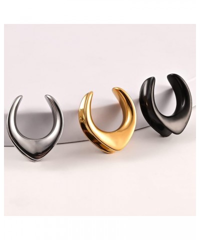 2PCS Saddle Plugs Hypoallergenic Open Ear Gauges Tunnels 316 Stainless Steel Earrings Expander Piercing Stretchers Fashion Bo...