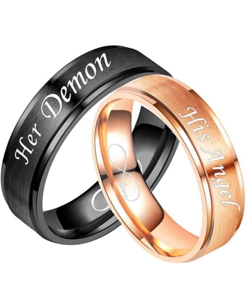 Couples Ring Set, Ring for Wedding, Stainless Steel Eternity Love Birthday Valentine's Day Gifts Men and Women Ring Size 5-13...