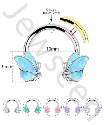 Butterfly Septum Rings 16g Septum Jewelry Gold Septum Ring Daith Piercing Jewelry Surgical Steel Helix Earrings for Women Car...