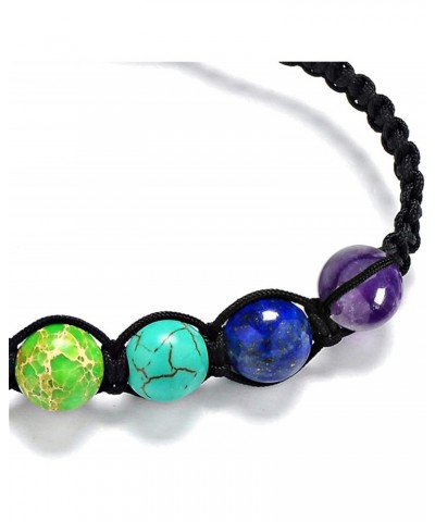 7 Chakra Reiki Healing Crystal Stretch Bracelets Gemstone Yoga Braided Rope Bead for Women Girls, 17-26cm $3.72 Bracelets