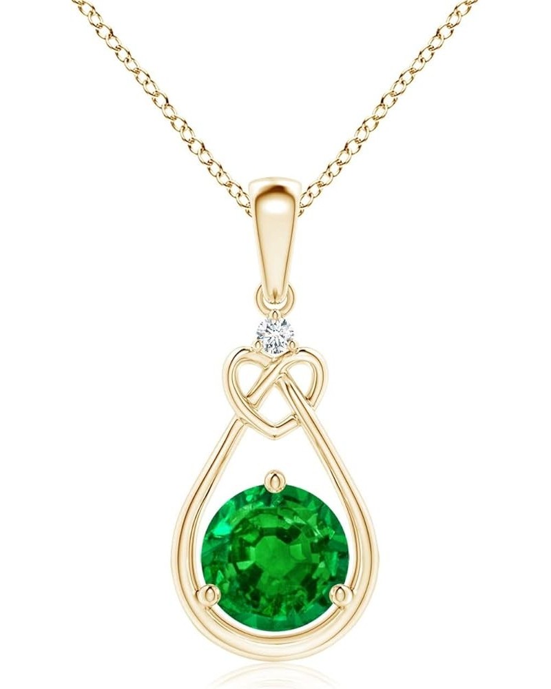 Natural Emerald Solitaire Heart Pendant Necklace for Women, Girls in 14K Solid Gold/Platinum/Sterling Silver | May Birthstone...