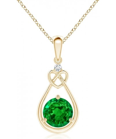 Natural Emerald Solitaire Heart Pendant Necklace for Women, Girls in 14K Solid Gold/Platinum/Sterling Silver | May Birthstone...