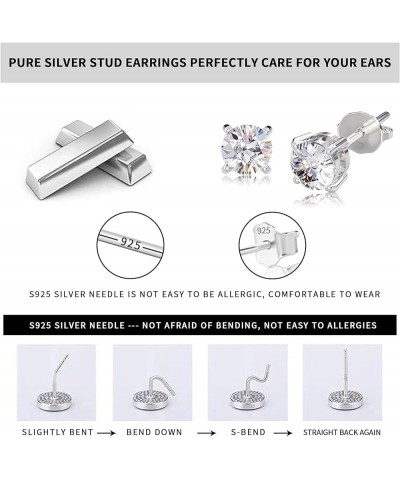 14K 0.2ct-4ct D Color Brilliant Round Cut Lab Created Diamond Earrings Moissanite Stud Earrings for Women gift. 5mm(1ct) Silv...