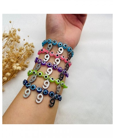 Evil Eye Bracelet 111 222 333 444 555 666 777 888 999 Angel Number Charm Bracelet Ojo Beaded Protection Bracelet for Women Gi...