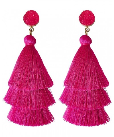 Layered Tassel Earrings for Women Bohemian Colorful Tiered Tassel Dangle Drop Earrings for Christmas Mother's Day Gift HotPin...