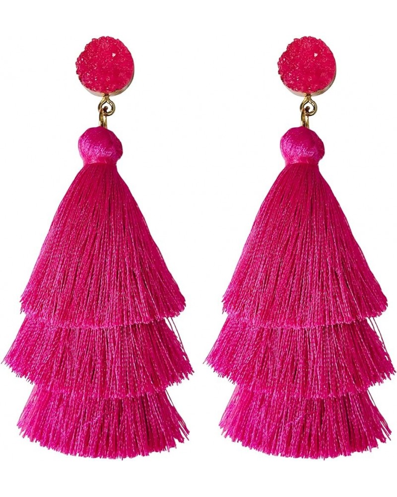 Layered Tassel Earrings for Women Bohemian Colorful Tiered Tassel Dangle Drop Earrings for Christmas Mother's Day Gift HotPin...