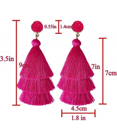 Layered Tassel Earrings for Women Bohemian Colorful Tiered Tassel Dangle Drop Earrings for Christmas Mother's Day Gift HotPin...