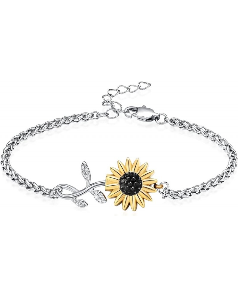 Sunflower Urn Bracelet for Ashes Cremation Jewelry Women's Ashes Link Bracelet Bangles Keepsake Memorial Jewelry Gold $13.16 ...