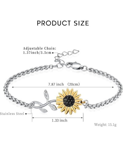 Sunflower Urn Bracelet for Ashes Cremation Jewelry Women's Ashes Link Bracelet Bangles Keepsake Memorial Jewelry Gold $13.16 ...