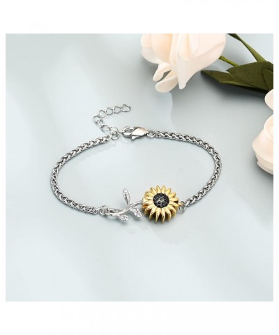 Sunflower Urn Bracelet for Ashes Cremation Jewelry Women's Ashes Link Bracelet Bangles Keepsake Memorial Jewelry Gold $13.16 ...