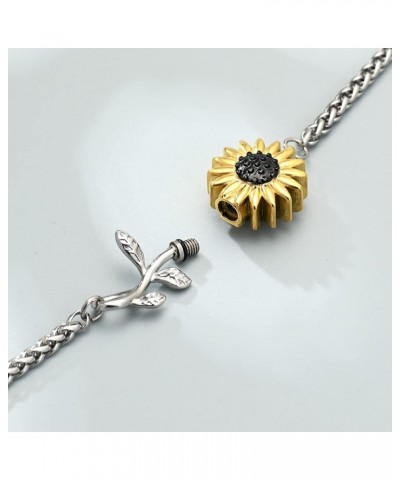 Sunflower Urn Bracelet for Ashes Cremation Jewelry Women's Ashes Link Bracelet Bangles Keepsake Memorial Jewelry Gold $13.16 ...