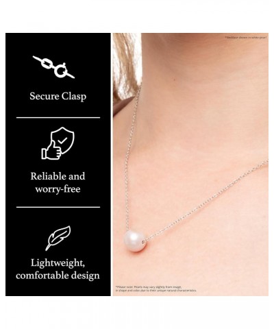 Single Floating Pearl Genuine Freshwater Cultured 10-11mm Pendant Necklace for Women 17 Grey Sterling Silver $22.50 Necklaces