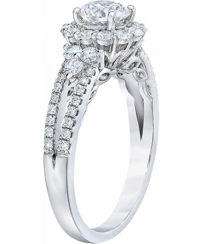 Halo Engagement Rings for Women 1.3ct.tw. Moissanite Engagement Ring 10K 14K 18K White/Yellow/Rose Gold Wedding Anniversary P...