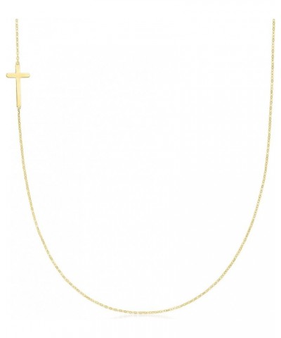 Italian 18kt Yellow Gold Vertical Cross Necklace 18 Inches $193.50 Necklaces