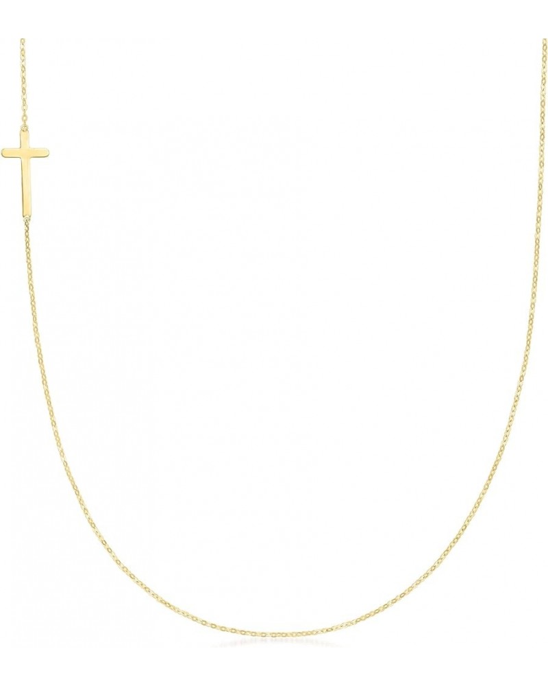 Italian 18kt Yellow Gold Vertical Cross Necklace 18 Inches $193.50 Necklaces