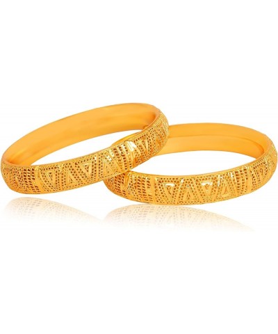 Indian Gold Plated Bangle Bracelets Engraved Peeled For Women/Girls Traditional Wedding Designer Gold Tone Enamel Trendy Jewe...