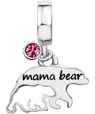 Mama Bear Mom Mother Son Daughter Love Birthday Birthstone Jan-Dec Womens Beads Charms for Bracelets Christmas Halloween Jewe...