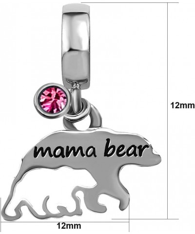 Mama Bear Mom Mother Son Daughter Love Birthday Birthstone Jan-Dec Womens Beads Charms for Bracelets Christmas Halloween Jewe...