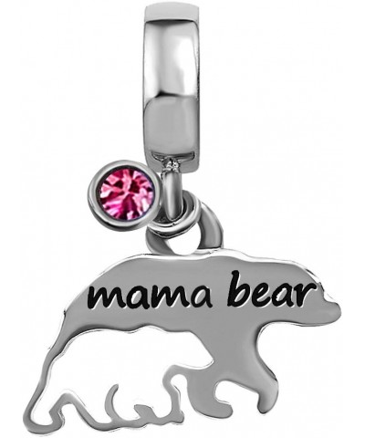 Mama Bear Mom Mother Son Daughter Love Birthday Birthstone Jan-Dec Womens Beads Charms for Bracelets Christmas Halloween Jewe...