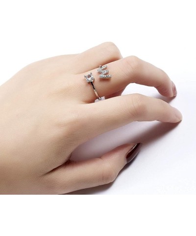 Initial Knuckle Rings and Brooch Pin Silver Crystal 26 A-Z Letter Alphabet Adjustable Ring for Women Girl jewelry W $5.39 Bro...