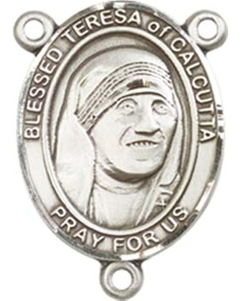 Sterling Silver Catholic Patron Saint Rosary Centerpiece Medal, 3/4 Inch Blessed Teresa of Calcutta $39.21 Pendants