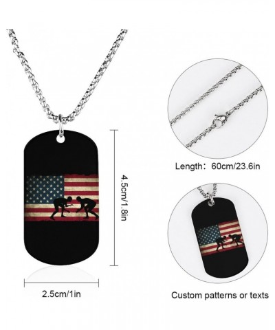 USA Flag Wrestling-1 Necklace Personalized Picture Pendant Necklace Jewelry for Men Women Gift $8.29 Necklaces