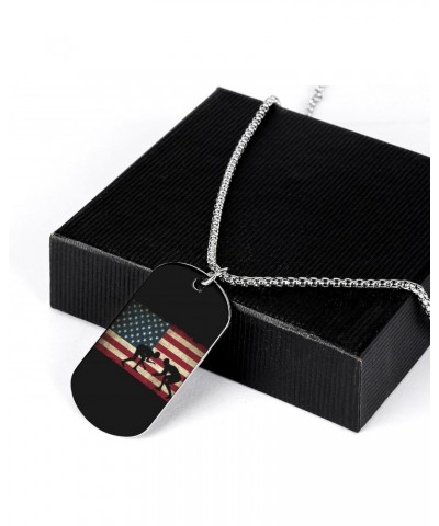 USA Flag Wrestling-1 Necklace Personalized Picture Pendant Necklace Jewelry for Men Women Gift $8.29 Necklaces