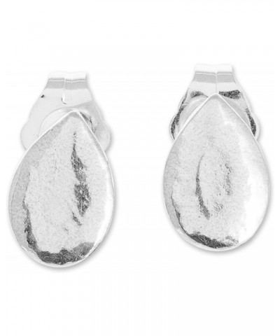 Handmade Fine Silver Stud Earrings Artisan Crafted No Stone Guatemala [0.3 in L x 0.2 in W] 'Dainty Tears' $26.09 Earrings