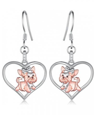 Yorkie Earrings 925 Sterling Silver Yorkie Dangle Earrings Cute Puppy Dog Jewelry for Women Girls Yorkie Gifts for Women $23....