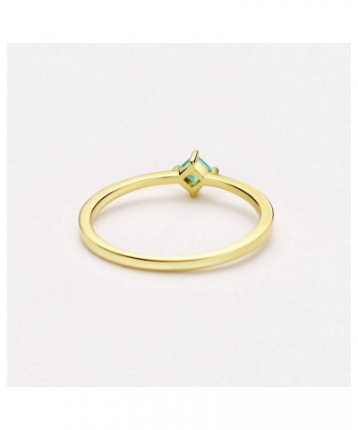 18K Gold Emerald Rings Simple Square Cut Dainty Delicate Rings Fine Jewelry for Women Girls $11.79 Rings