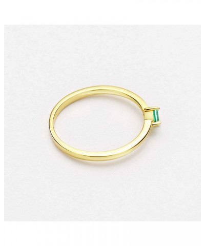 18K Gold Emerald Rings Simple Square Cut Dainty Delicate Rings Fine Jewelry for Women Girls $11.79 Rings