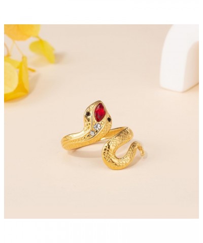 Gold Rings for Women Non Tarnish, Snake Ring with 18k Gold Plated, Hypoallergenic Stainless Steel Ring, Statement Jewelry Gif...