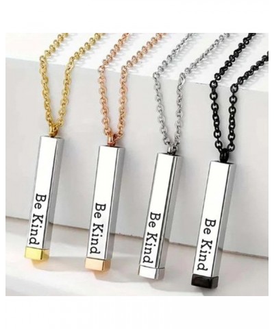 Be Kind...Of A Bi*ch - Hidden Message Necklace, Be Kind of a b Hidden Necklace, 3D Engraving Vertical Bar Necklace, Stainless...