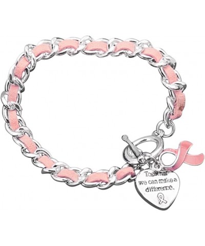 | Breast Cancer Awareness - Pink Ribbon Awareness Bracelets for Breast Cancer Awareness Month - Perfect for Support Groups, E...