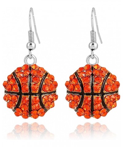 Rhinestone Basketball Dangle Earrings,Crystal Volleyball Baseball Sport Drop Earrings Jewelry for Women Girls Teammate Birthd...